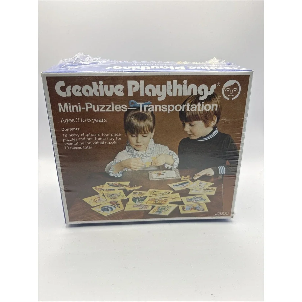 Vtg Creative Playthings J1600 Mini Puzzles Transportation 18 Puzzles 4 PCs Each‎